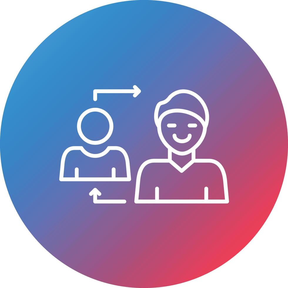 Empathy Line Gradient Circle Background Icon vector