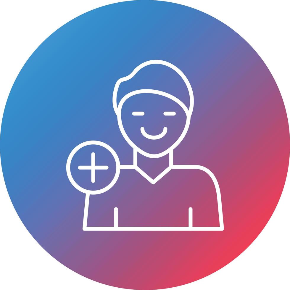 Follow Line Gradient Circle Background Icon vector