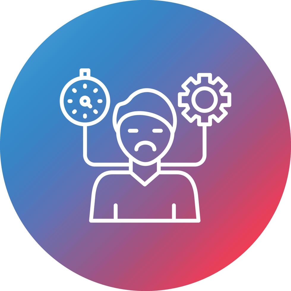 Anger Management Line Gradient Circle Background Icon vector