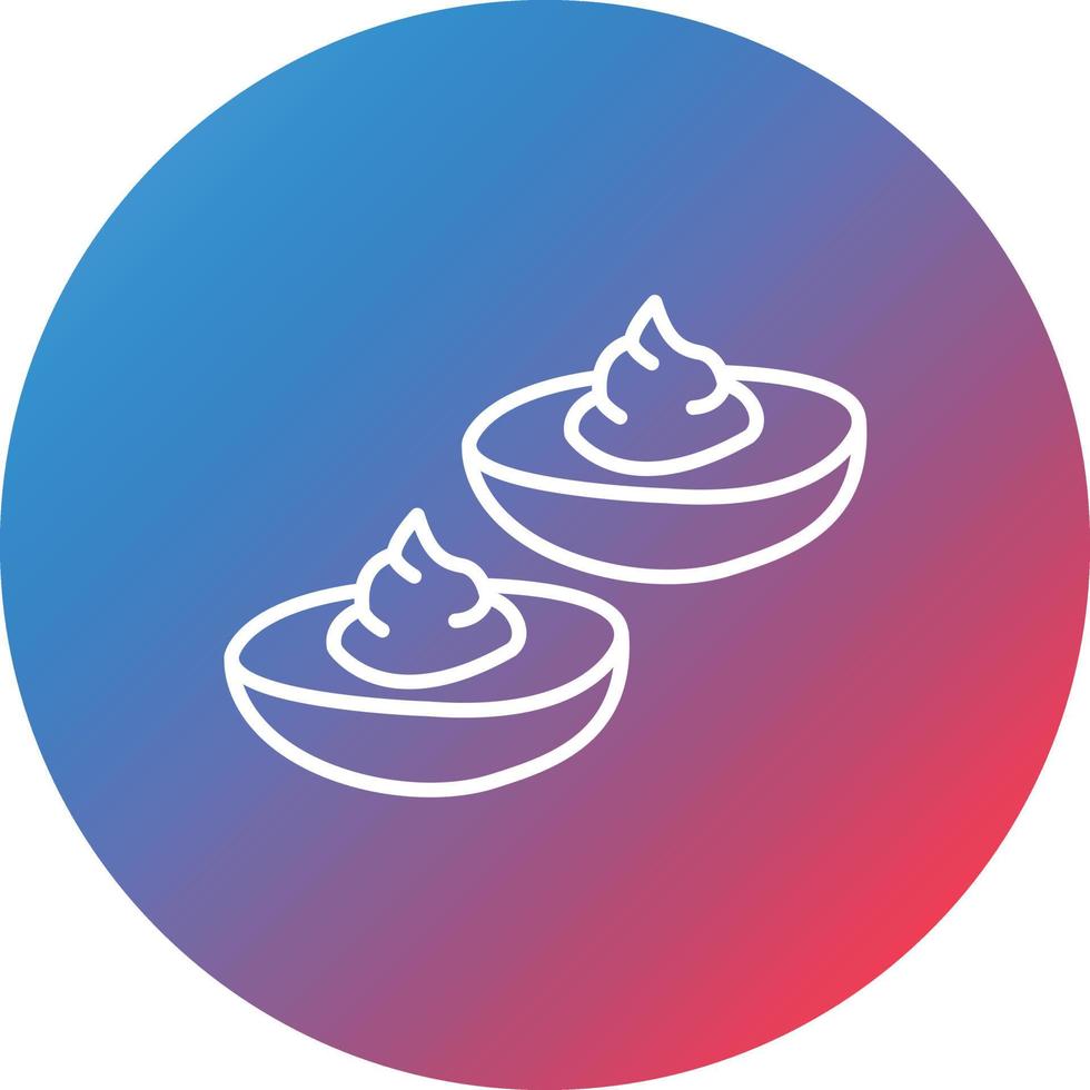 Deviled Eggs Line Gradient Circle Background Icon vector