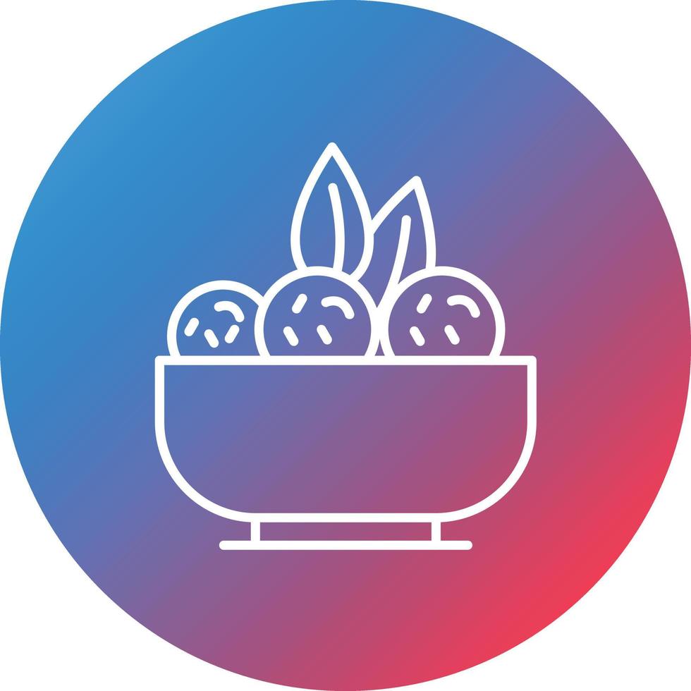 Falafel Line Gradient Circle Background Icon vector