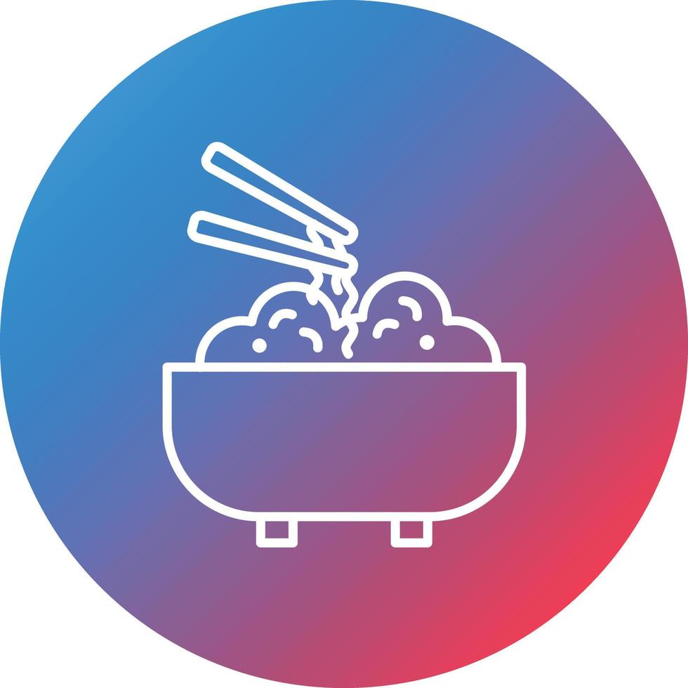 Japanese Food Line Gradient Circle Background Icon vector