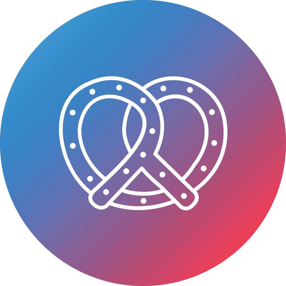 Pretzel Line Gradient Circle Background Icon vector