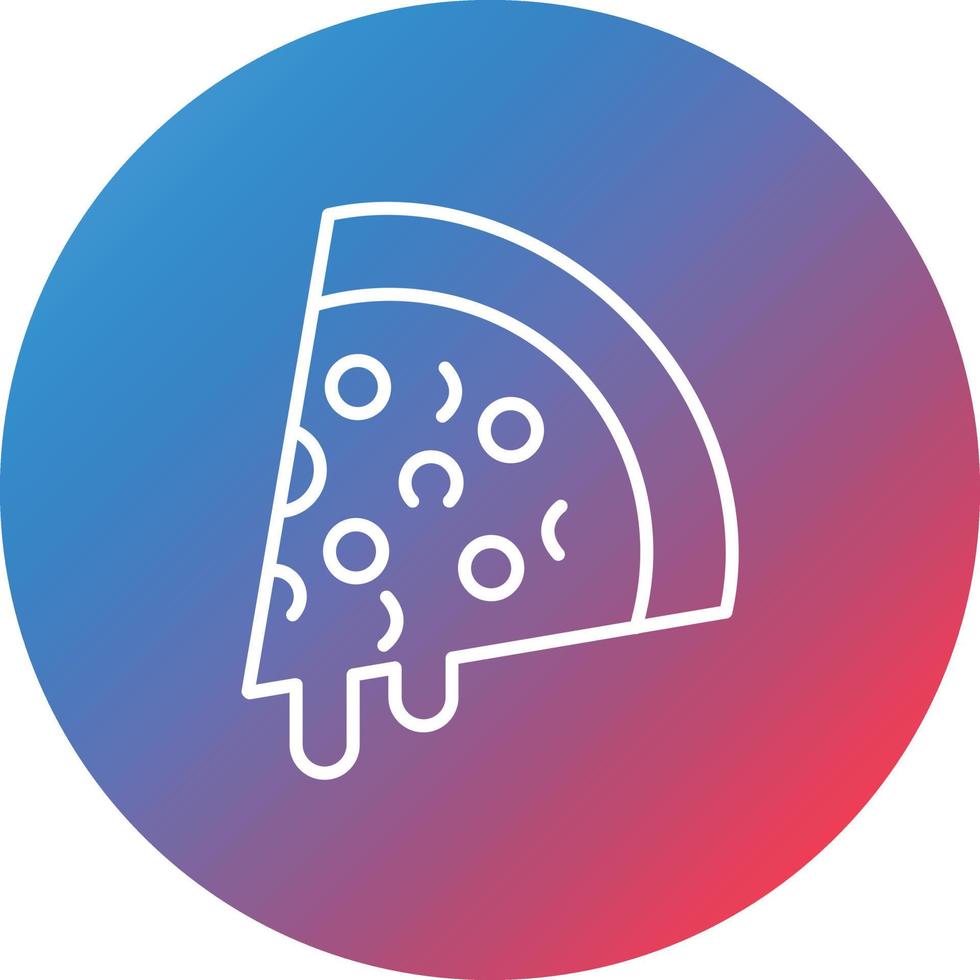 Pizza Line Gradient Circle Background Icon vector
