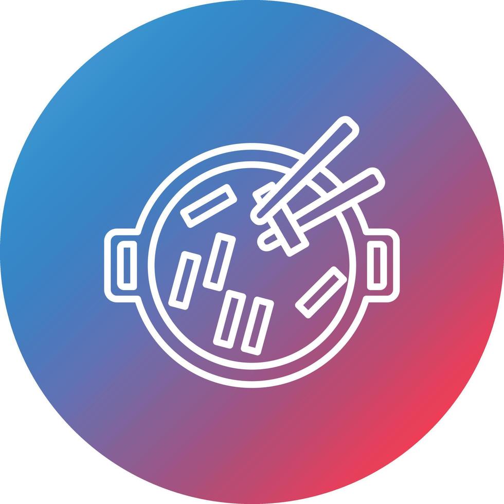 Tteokbokki Line Gradient Circle Background Icon vector