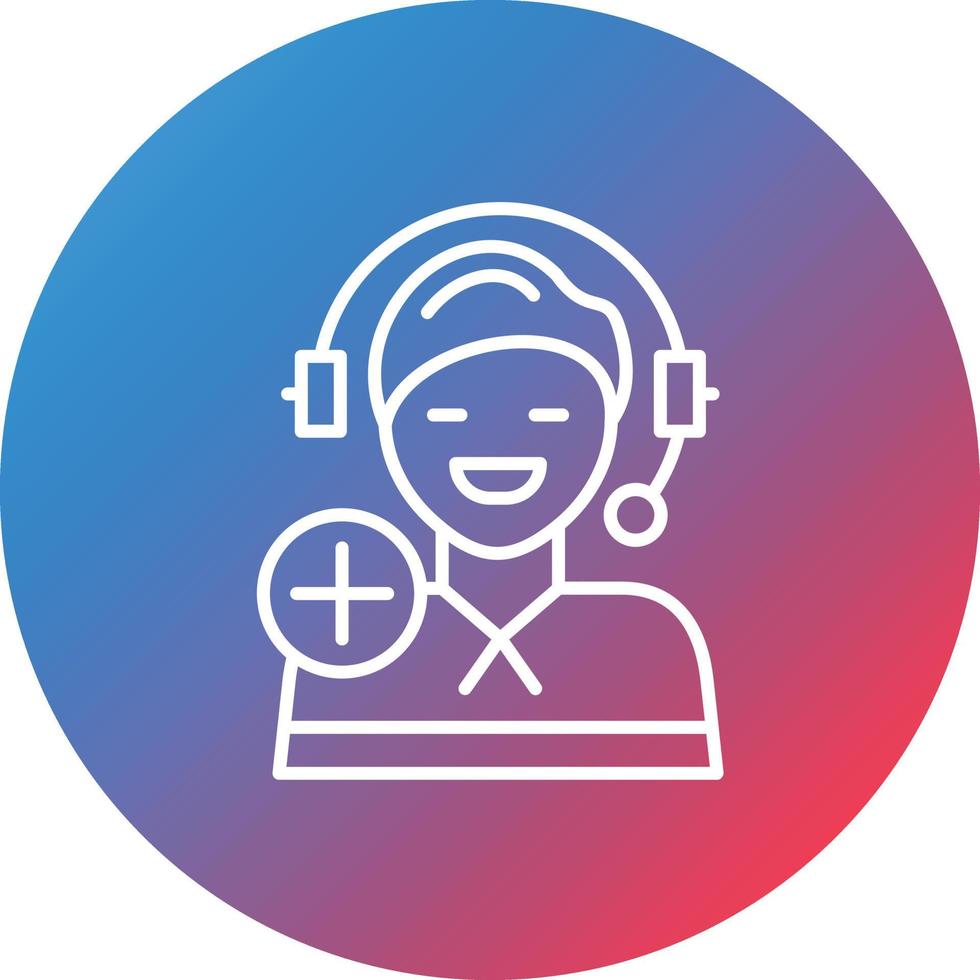 Medical Service on Call Line Gradient Circle Background Icon vector