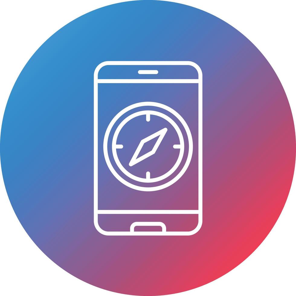 Compass App Line Gradient Circle Background Icon 16864007 Vector Art at