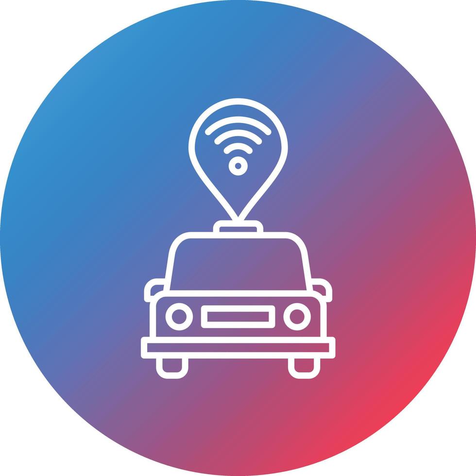 Connected Vehicle Line Gradient Circle Background Icon vector