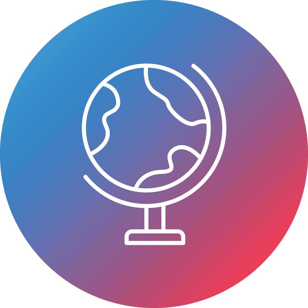 Globe Line Gradient Circle Background Icon vector