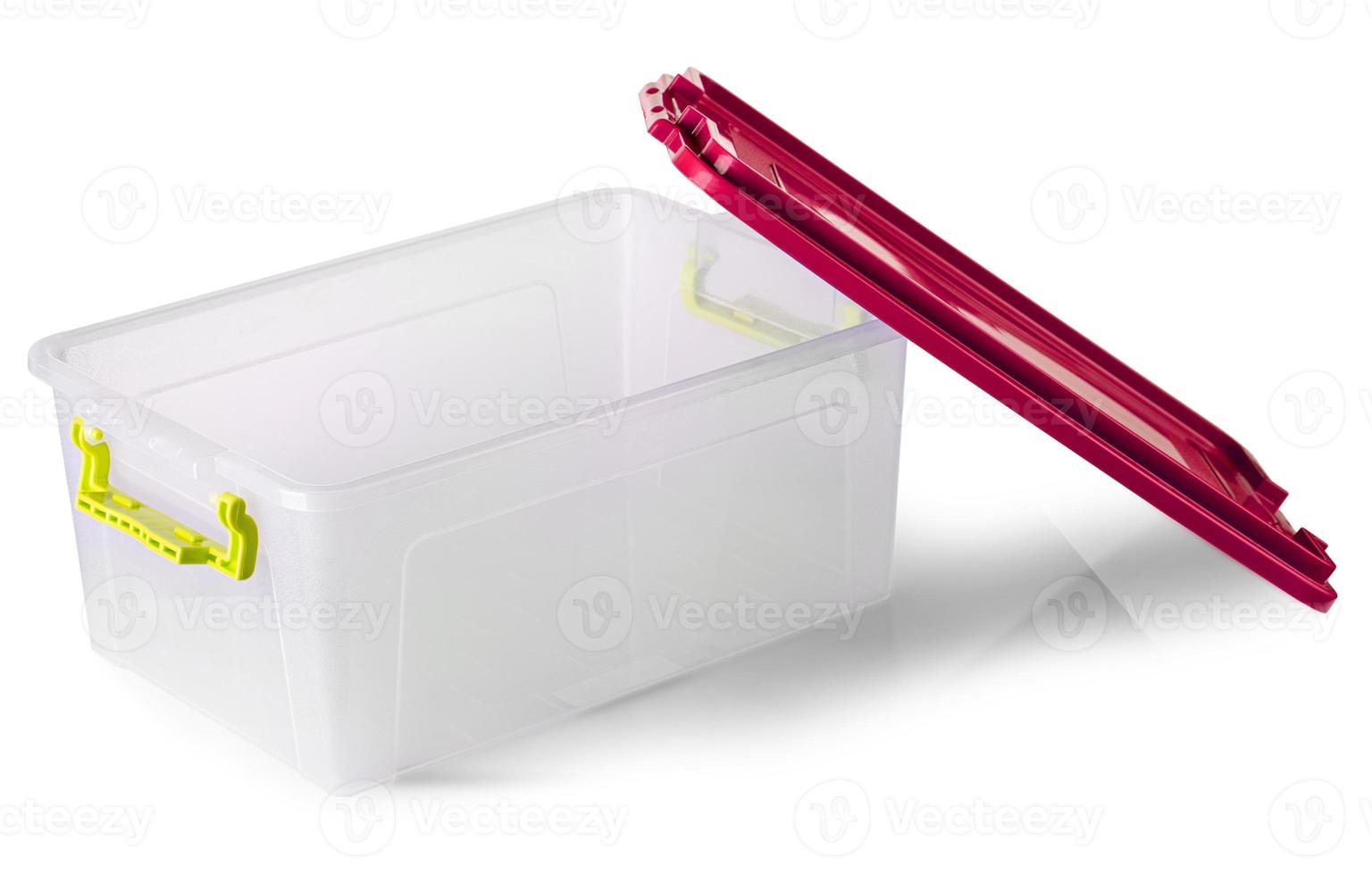 Food plastic box isolated on white. Clipping path photo