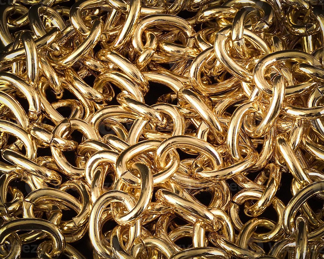 texture pile of gold chain. Selective focus photo