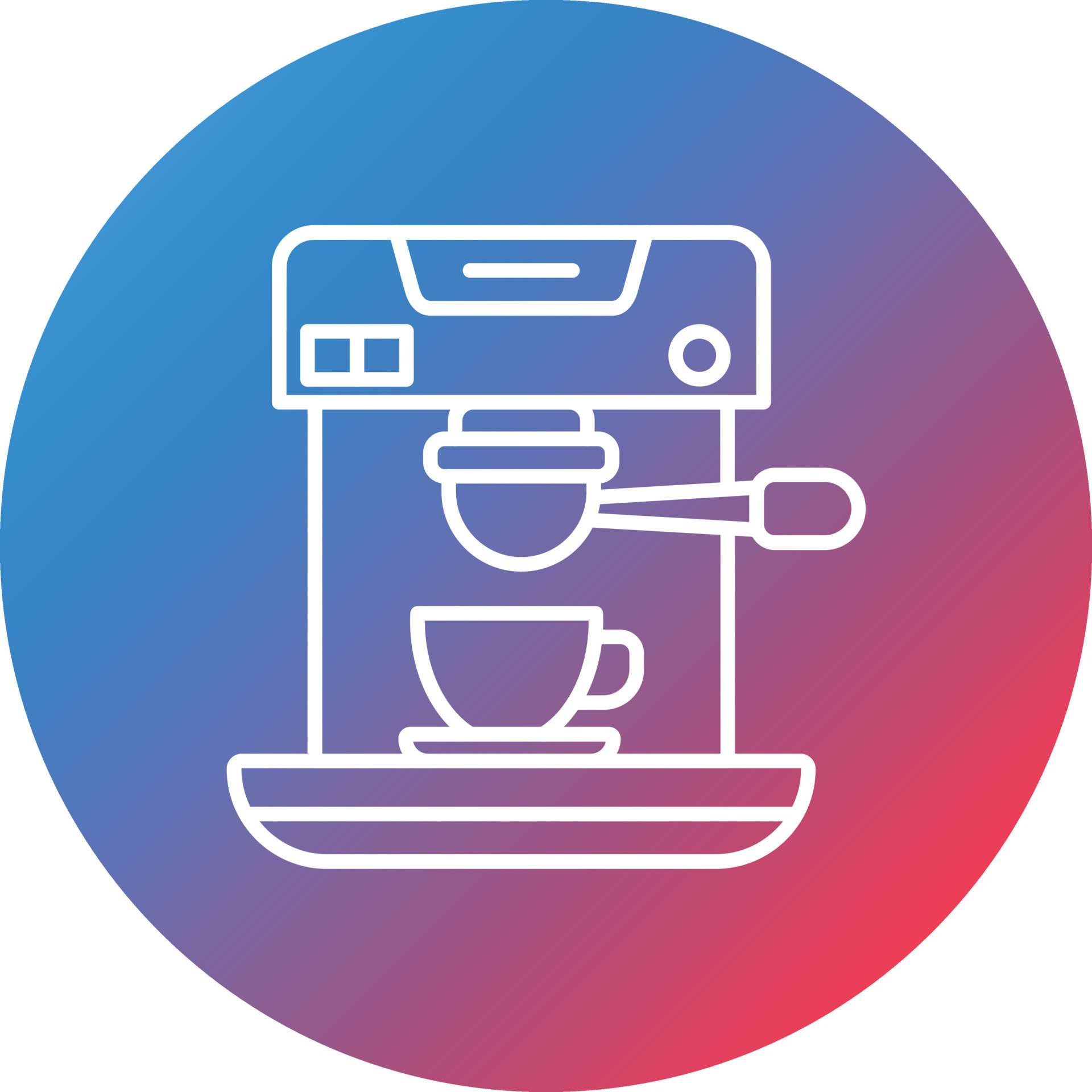Coffee Machine Line Gradient Circle Background Icon 16864128 Vector Art