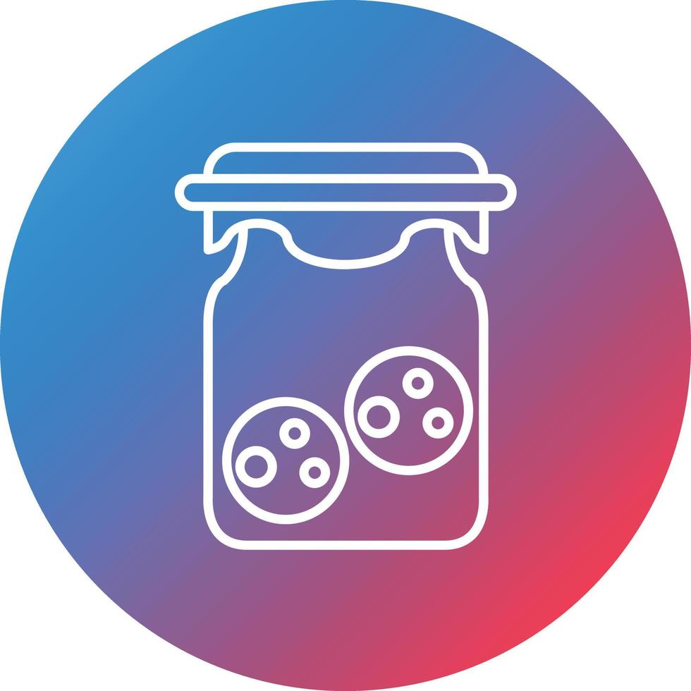 Cookie Jar Line Gradient Circle Background Icon vector
