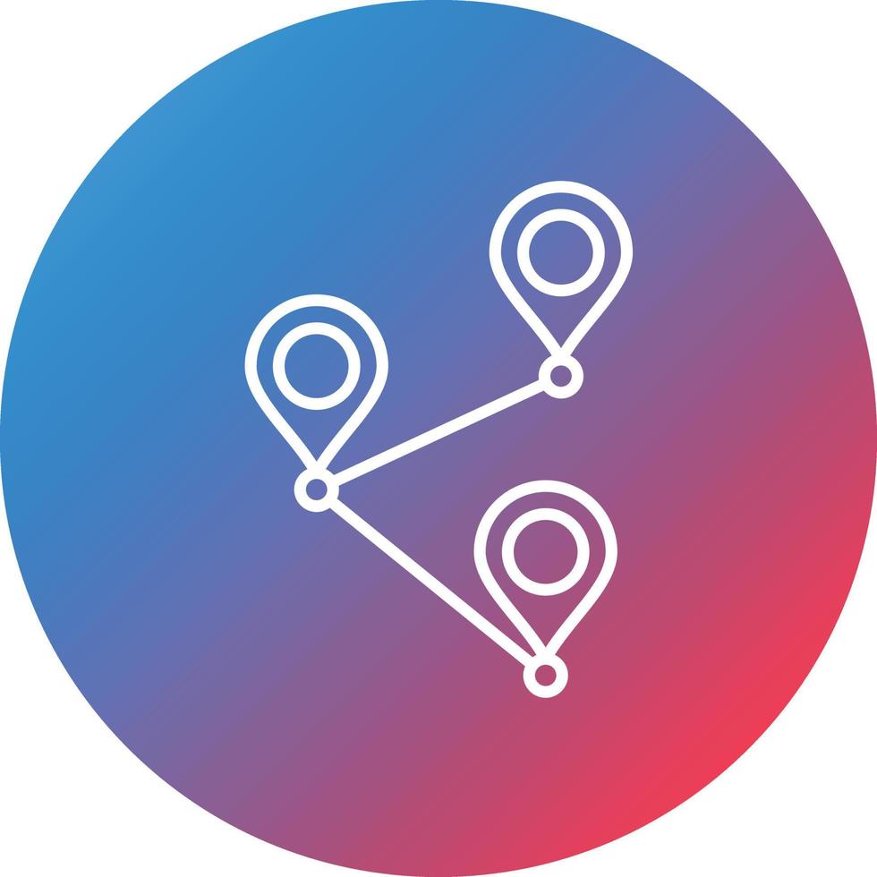Route Map Line Gradient Circle Background Icon vector