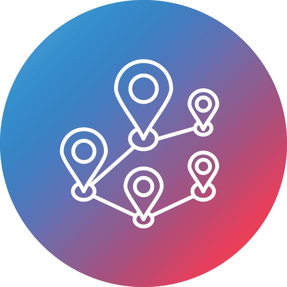 Multiple Destinations Line Gradient Circle Background Icon vector
