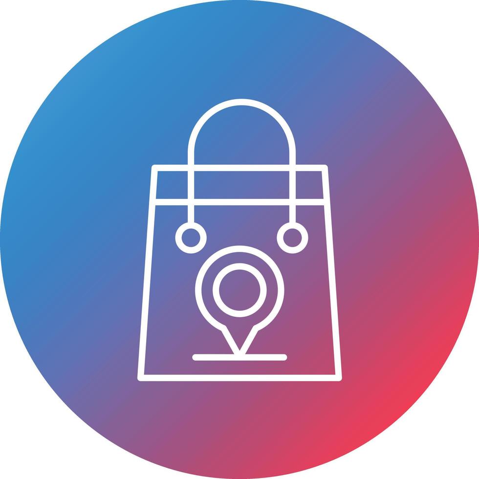 Shopping Destination Line Gradient Circle Background Icon vector