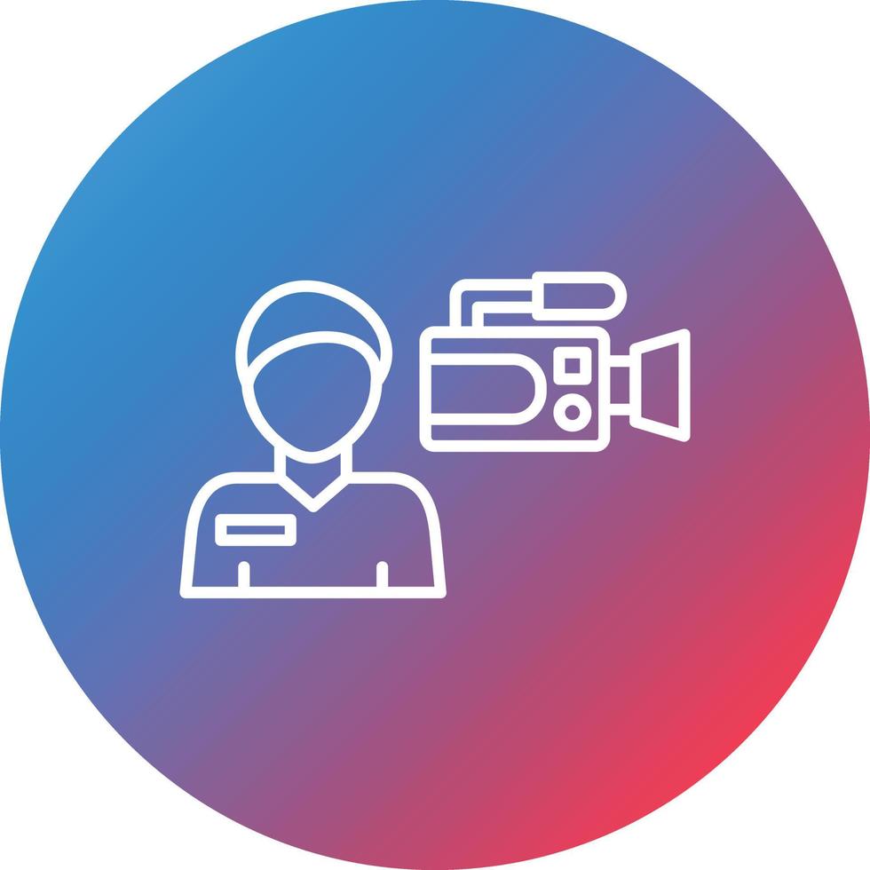 Camera Operator Line Gradient Circle Background Icon vector