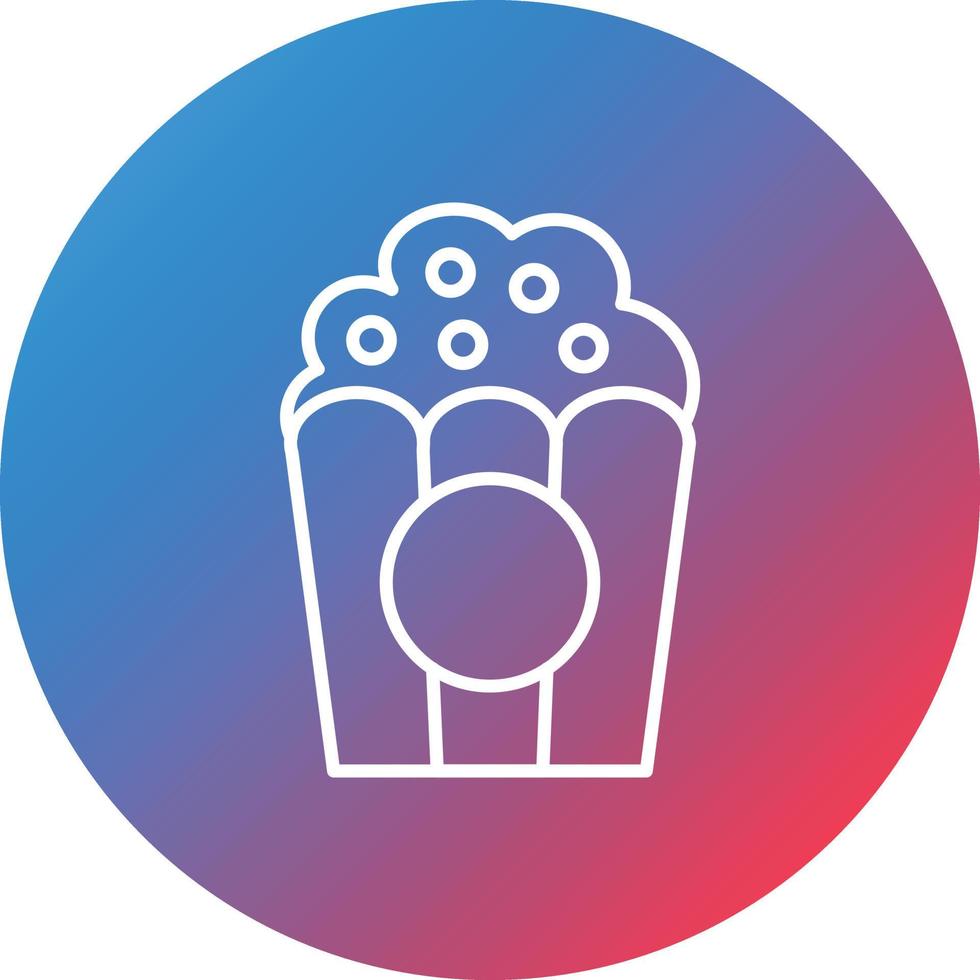 Popcorn Line Gradient Circle Background Icon vector