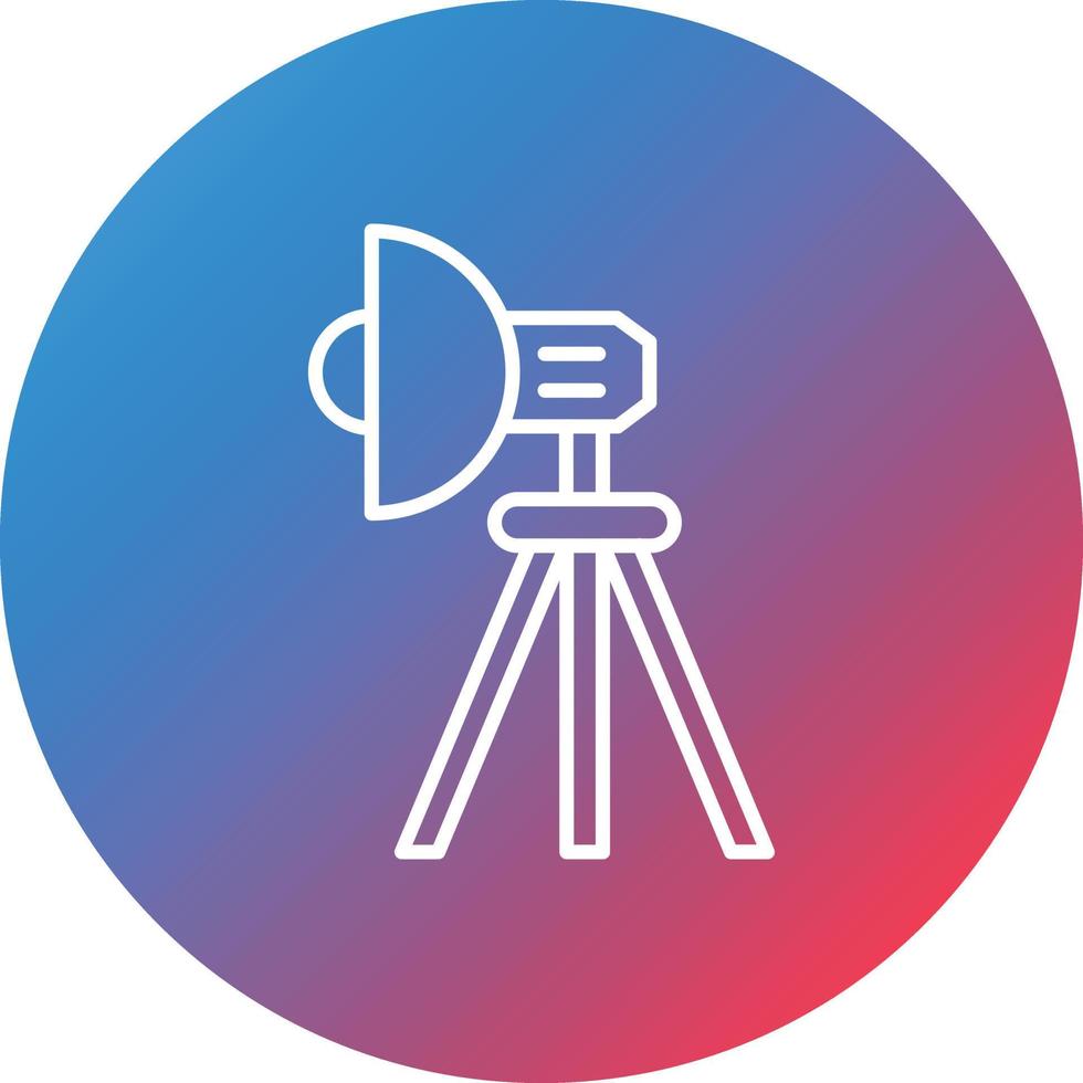 Studio Lighting Line Gradient Circle Background Icon vector