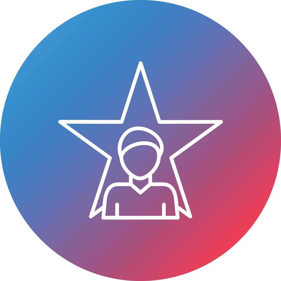 Superstar Line Gradient Circle Background Icon vector