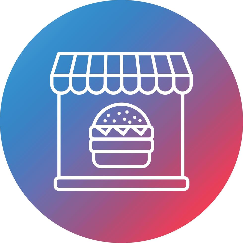 Burger Shop Line Gradient Circle Background Icon vector