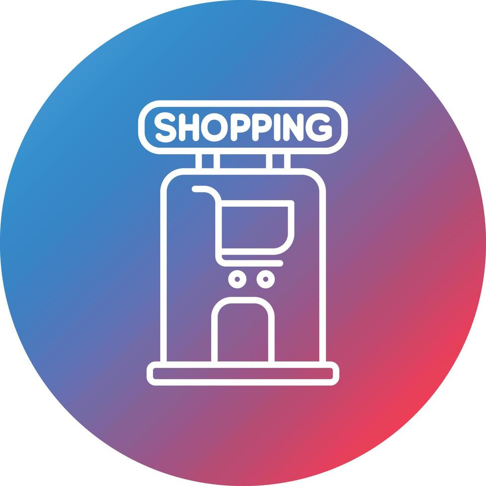 Shopping Center Line Gradient Circle Background Icon vector