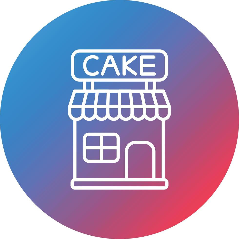 Cake Shop Line Gradient Circle Background Icon vector