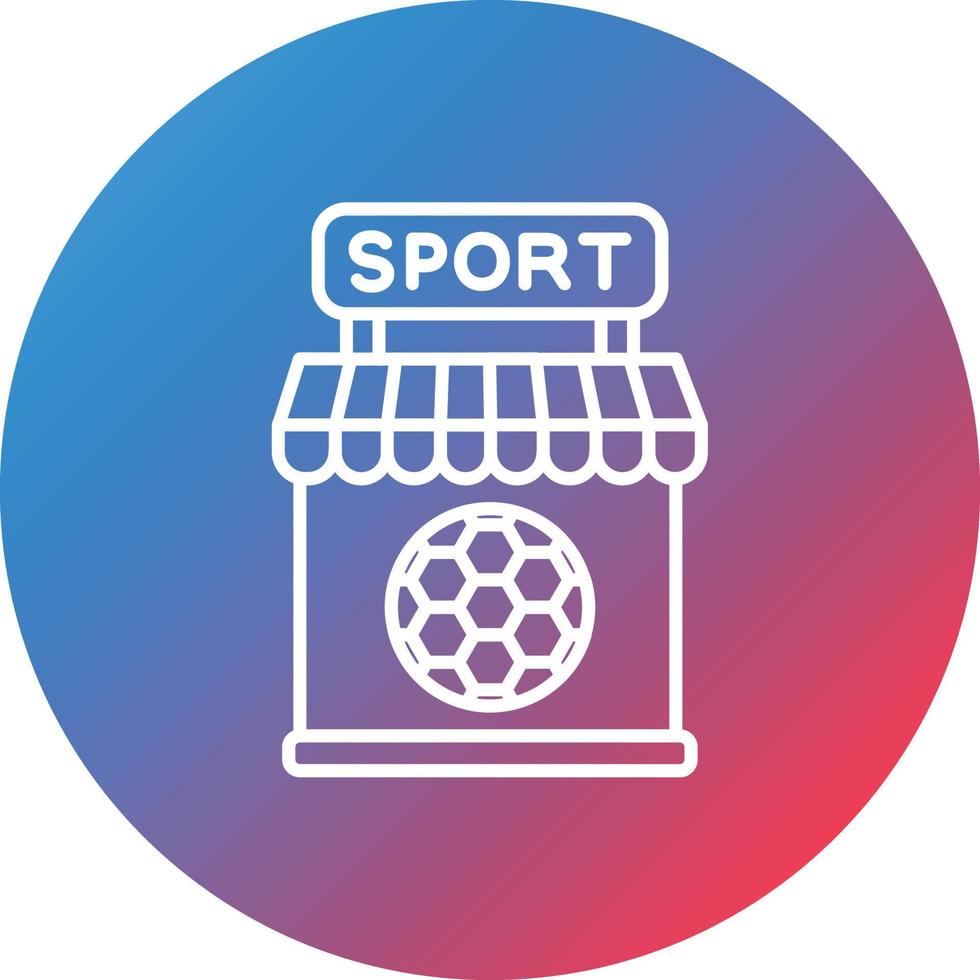 icono de fondo de círculo degradado de línea de tienda de deportes vector