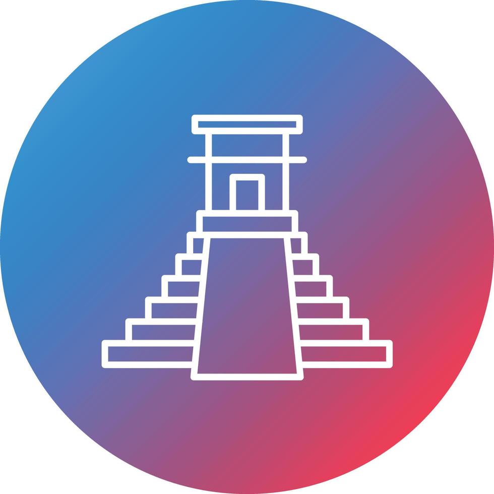 Mesoamerican Line Gradient Circle Background Icon vector