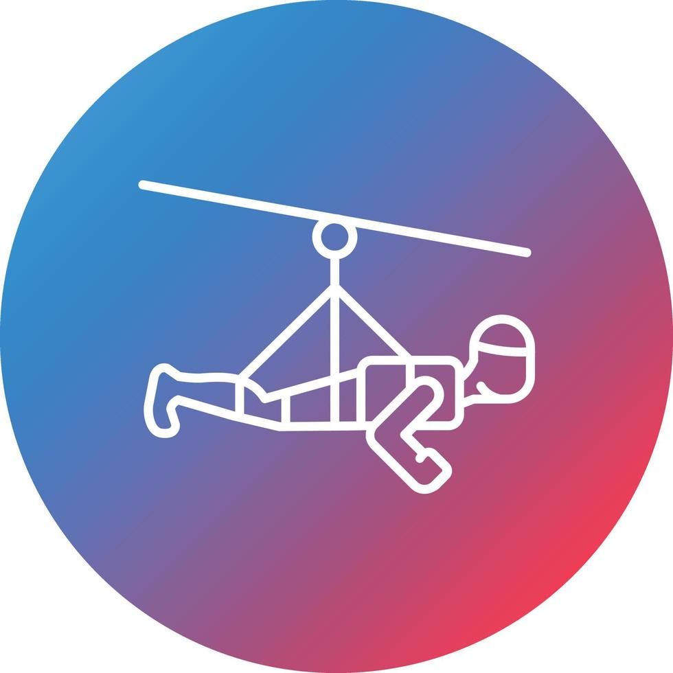 icono de fondo de círculo degradado de línea zipline vector