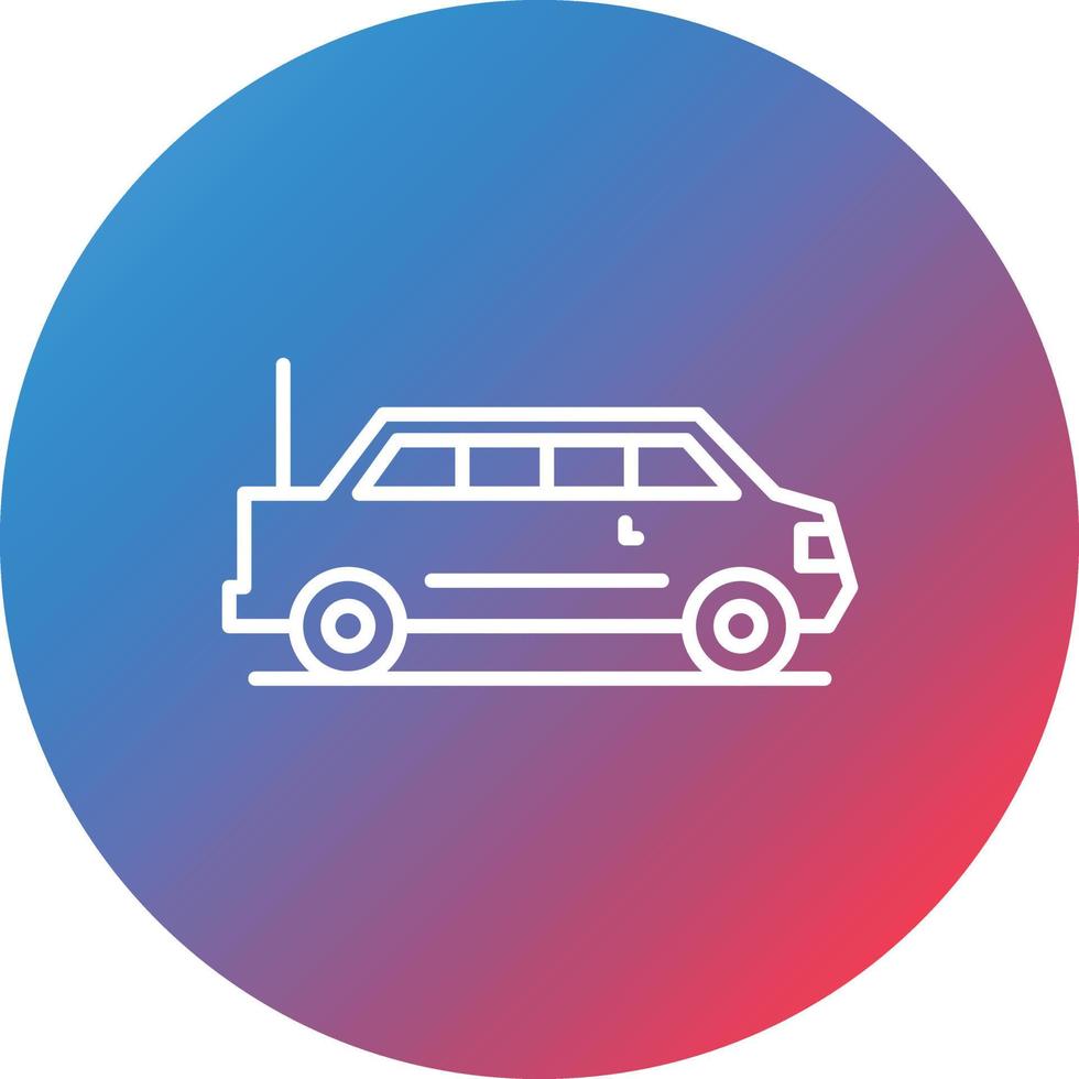 Limousine Line Gradient Circle Background Icon vector