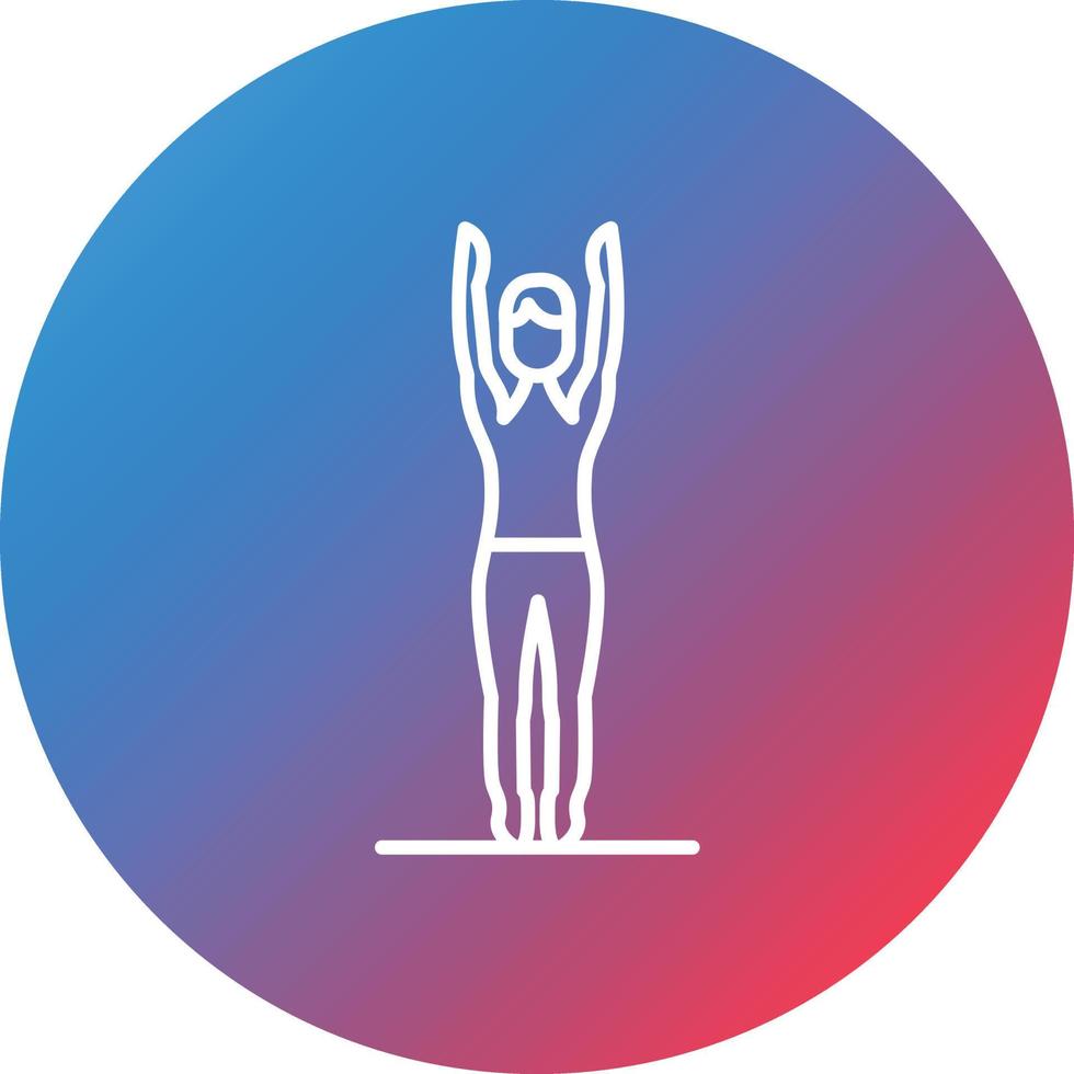 Mountain Pose Upward Line Gradient Circle Background Icon vector