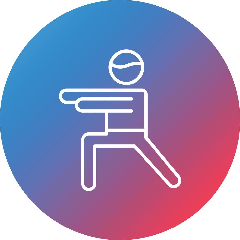 Warrior Pose Line Gradient Circle Background Icon vector