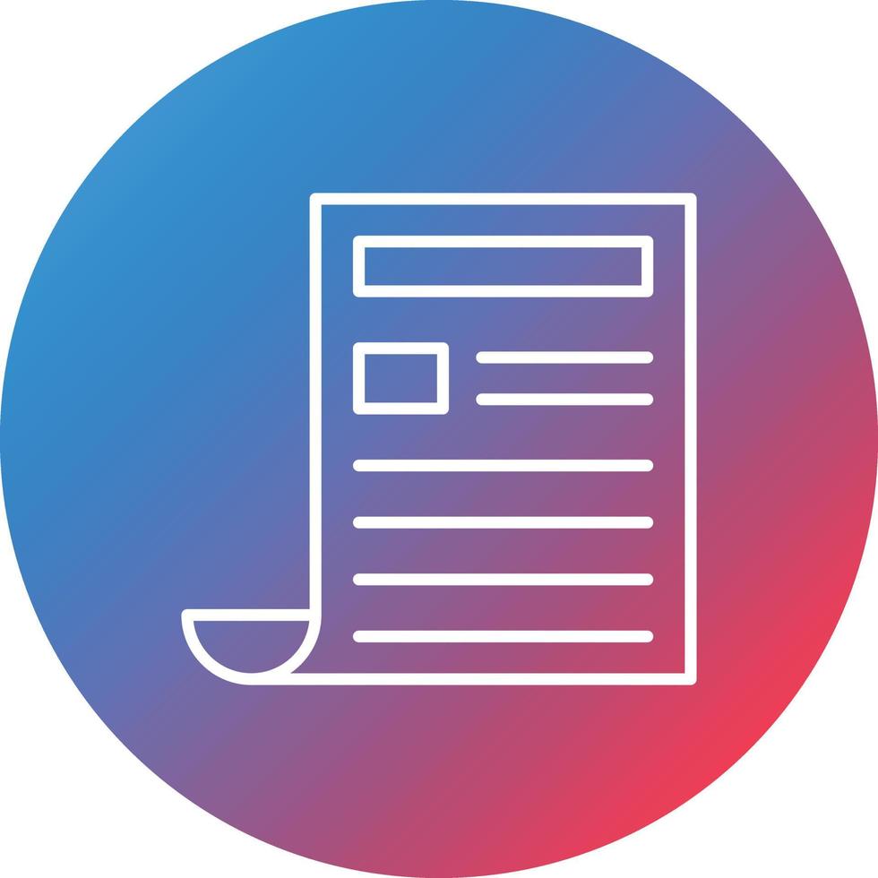 Newspaper Line Gradient Circle Background Icon vector