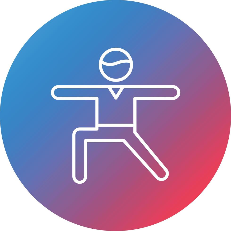 Warrior Pose Left Line Gradient Circle Background Icon vector