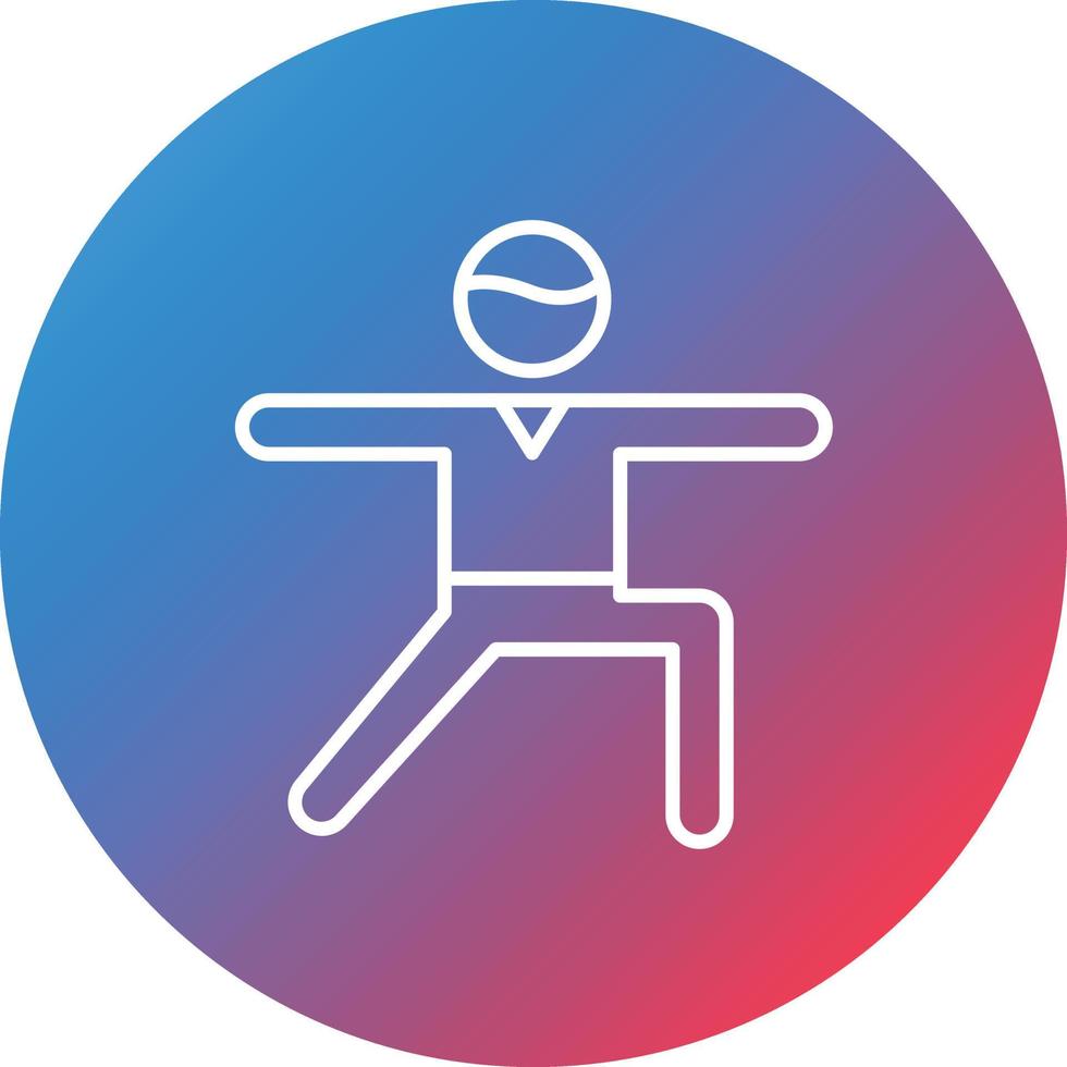 Warrior Pose Right Line Gradient Circle Background Icon vector