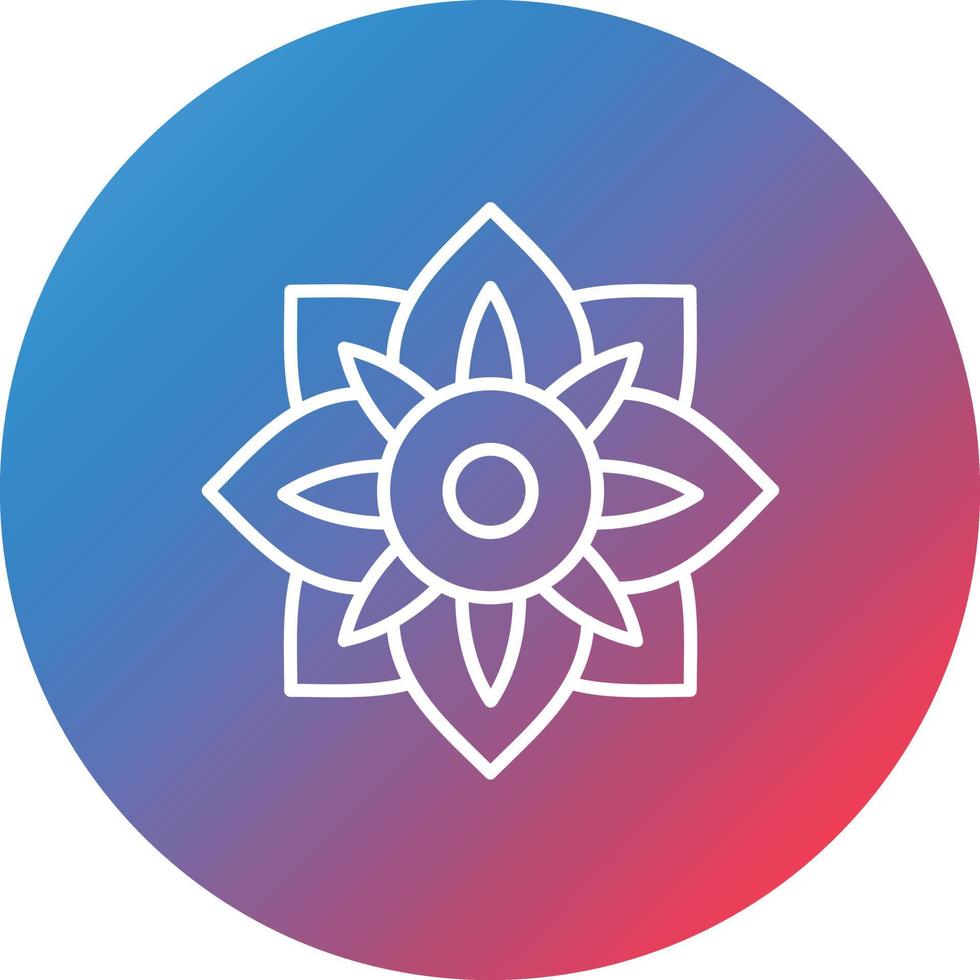 Amaryllis Line Gradient Circle Background Icon vector