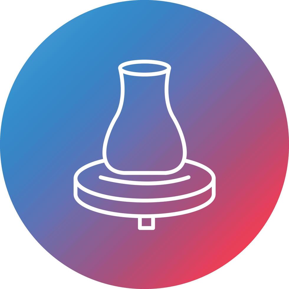 Potter Wheel Line Gradient Circle Background Icon vector