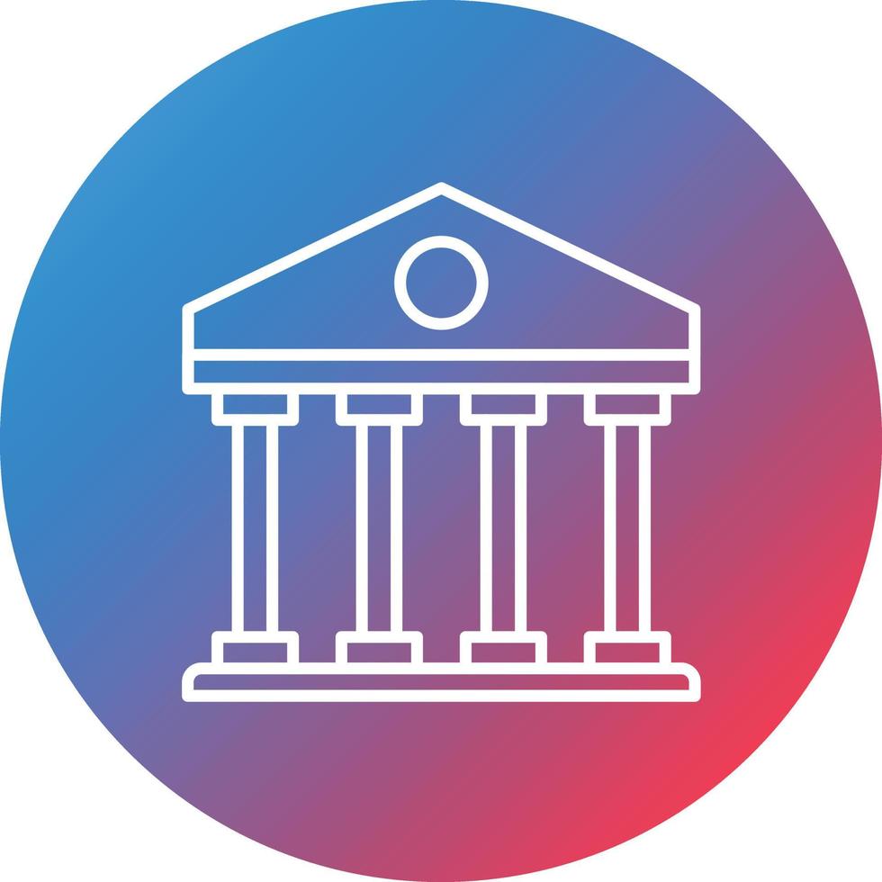 Parthenon Line Gradient Circle Background Icon vector