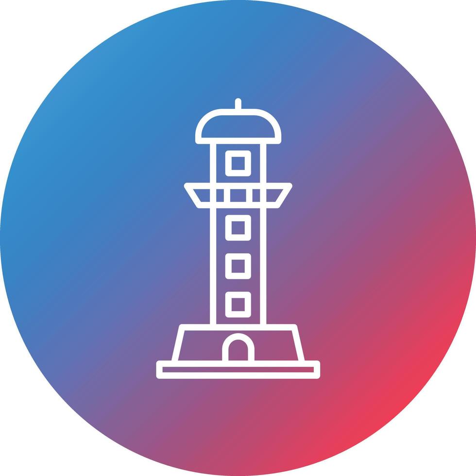 Lighthouse Of Alexandria Line Gradient Circle Background Icon vector