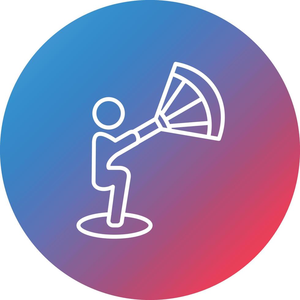 Kitesurf Line Gradient Circle Background Icon vector