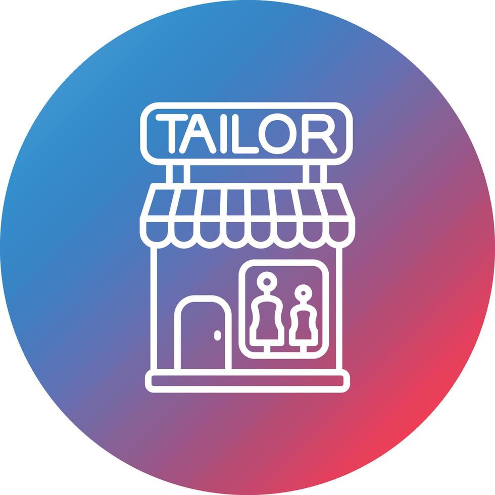 Tailor Shop Line Gradient Circle Background Icon vector