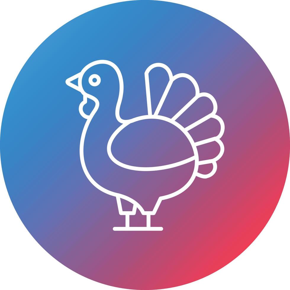 Turkey Line Gradient Circle Background Icon vector