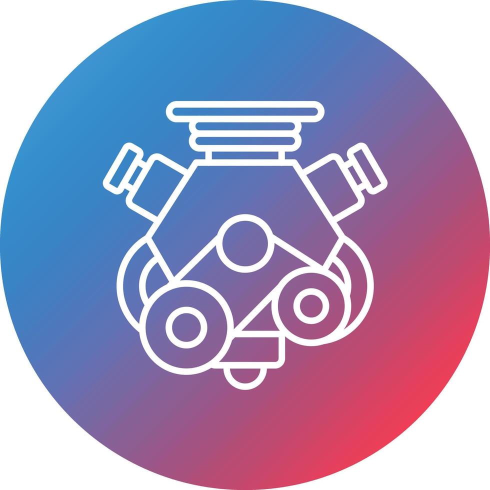 Car Engine Line Gradient Circle Background Icon vector