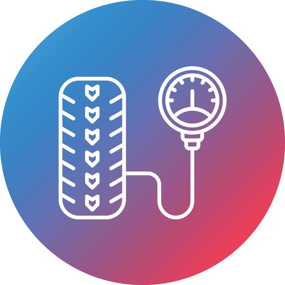 Tire Pressure Line Gradient Circle Background Icon vector