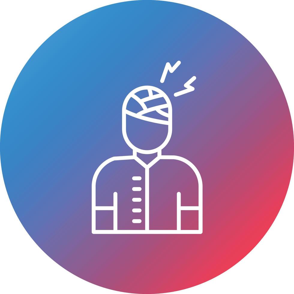Injury Line Gradient Circle Background Icon vector