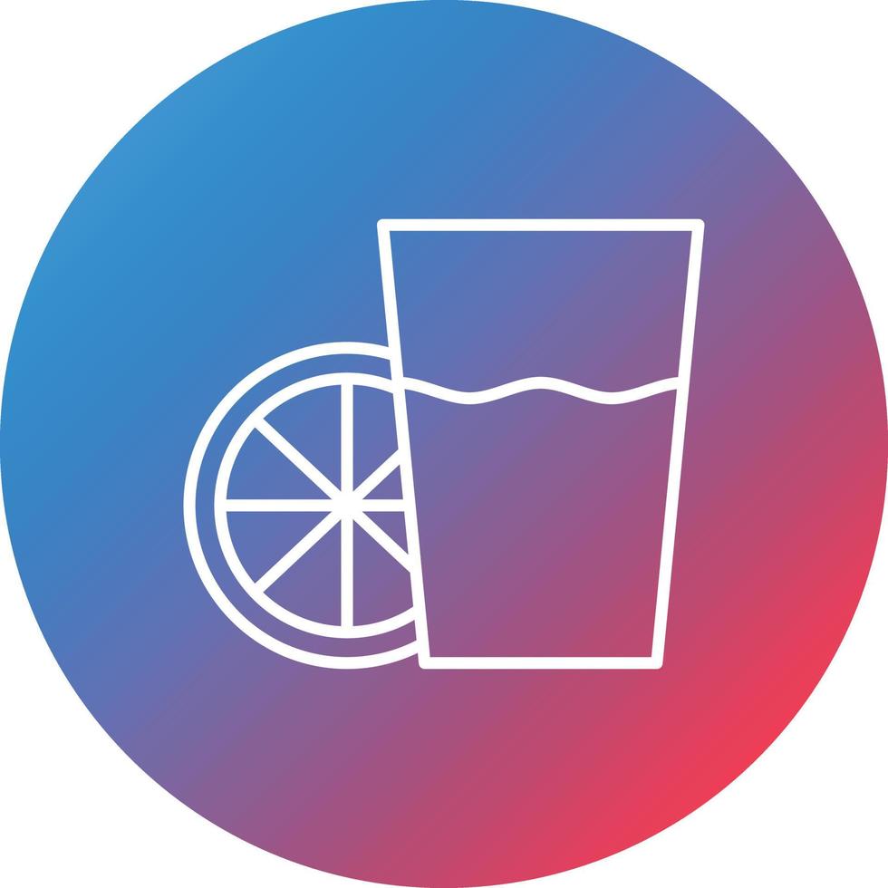 Orange Juice Line Gradient Circle Background Icon vector