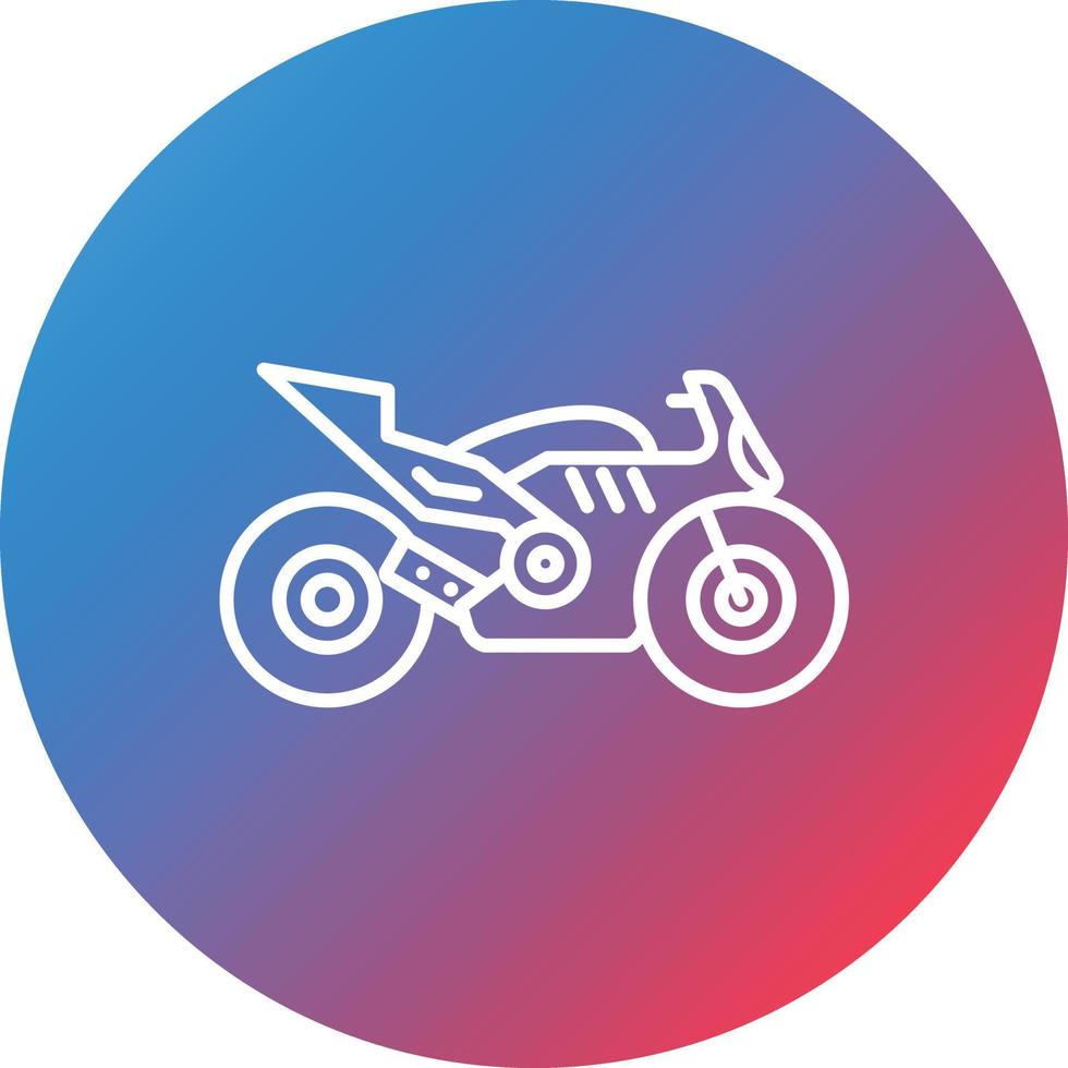 Race Bike Line Gradient Circle Background Icon vector