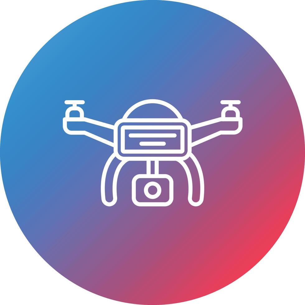 Drone Camera Line Gradient Circle Background Icon vector