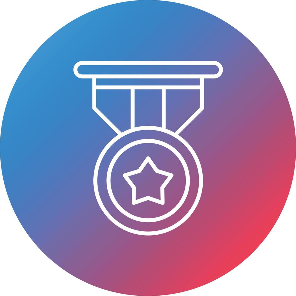 Gold Medal Line Gradient Circle Background Icon vector